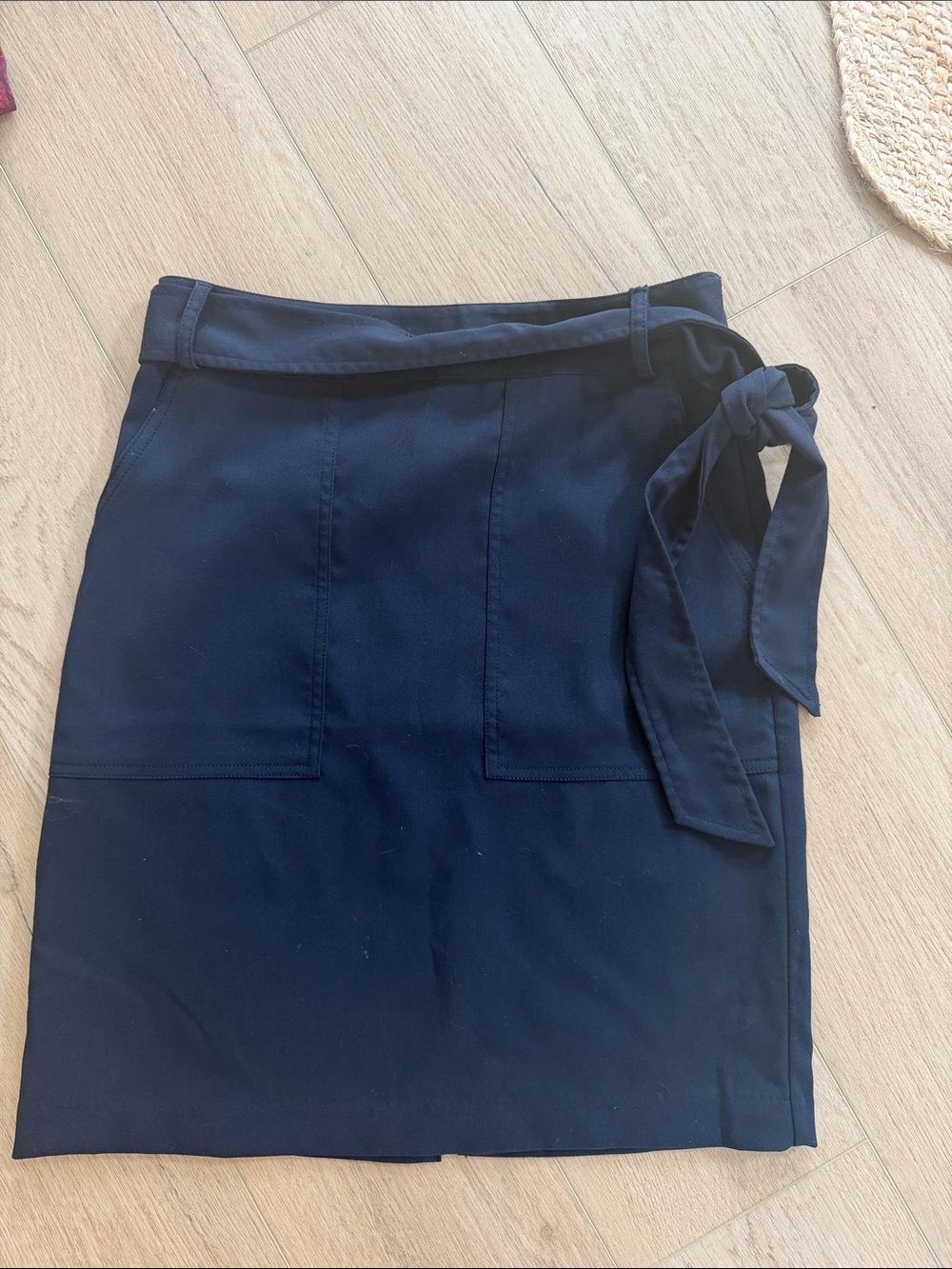Banana Republic Navy Tie-Waist Pencil Skirt